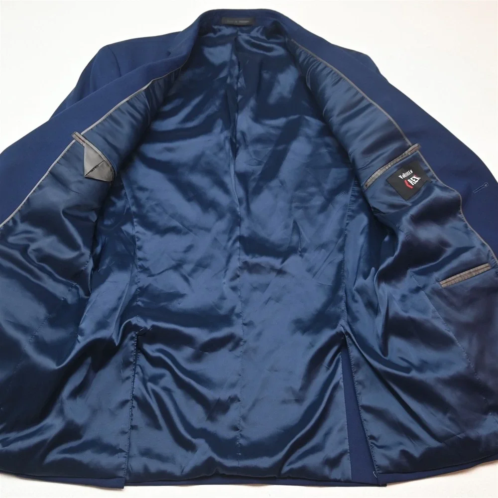 NEW Van Heusen 40L 32x32 Blue Flex Mens Jacket Pants Suit